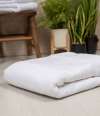 TC506 Towel City Organic Printable Border Bath Sheet White colour image